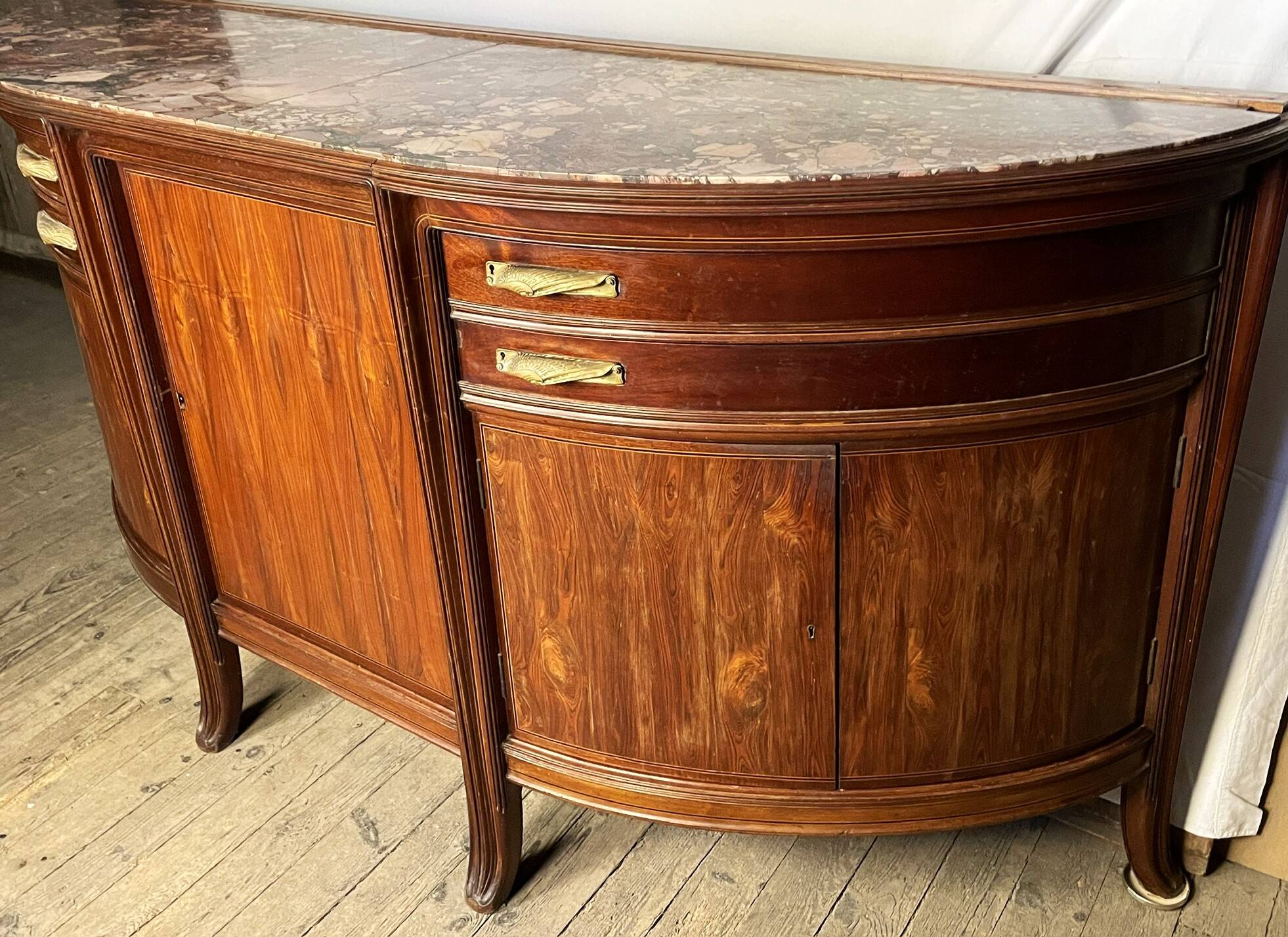Maurice dufrene large curved sideboard exhibited at the 1911 art nouveau salon