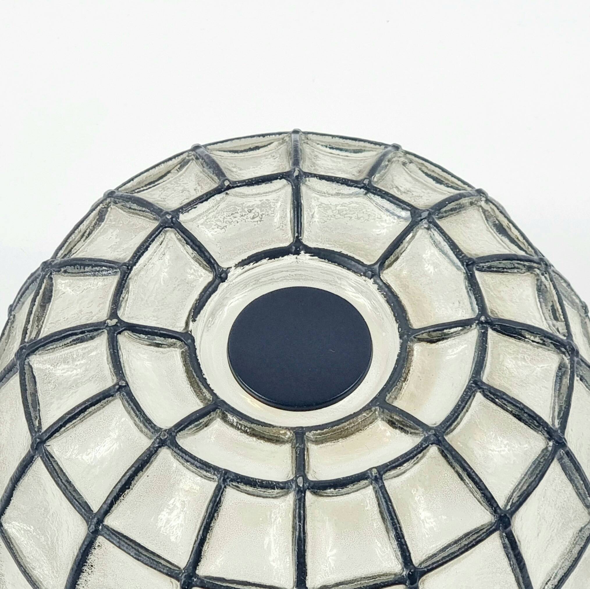 1 Of 2 Mid Century Modern Glass Ceiling Lights From Limburg, Germany, 1970s