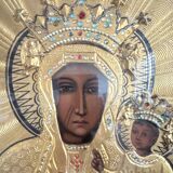 Painted icon and repoussé metal, Poland, early 20th century