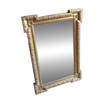 Miroir ancien bois et stuc doré néo Louis XVI