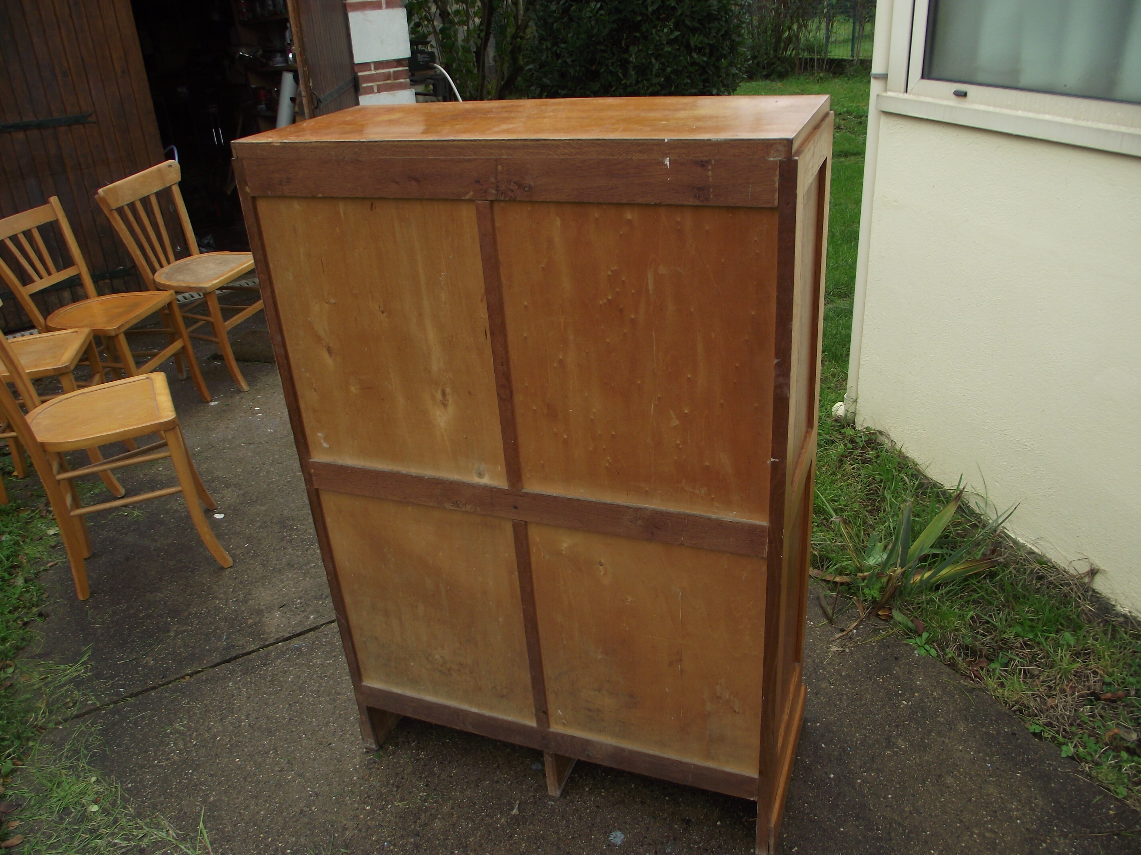 Double oak filing cabinet from the 1950s