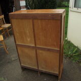 Double oak filing cabinet from the 1950s