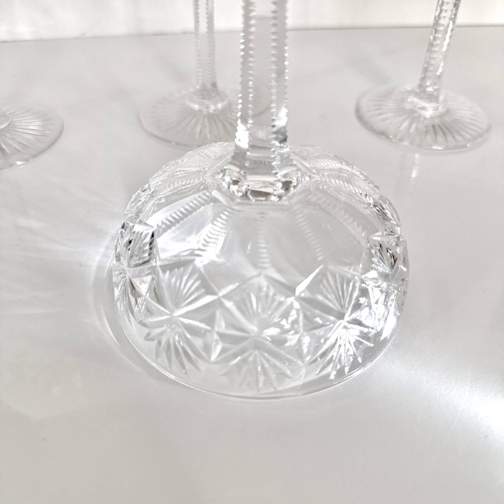 Set of 5 crystal champagne glasses from Saint-Louis | Gavarni model
