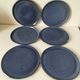 6 speckled midnight blue stoneware dinner plates