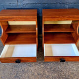 Pair of rosewood bedside tables, 1960s-70s