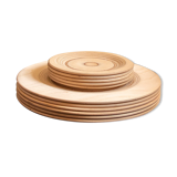 Set of birch wood plates by Eero Saarinen for Keuruu 60s