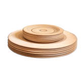 Set of birch wood plates by Eero Saarinen for Keuruu 60s