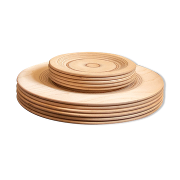 Ensemble d'assiettes en bois de bouleau par Eero Saarinen pour Keuruu 60s