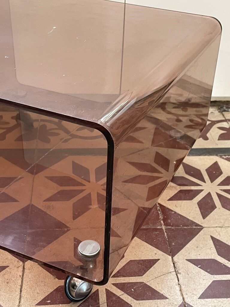 smoked plexi coffee table