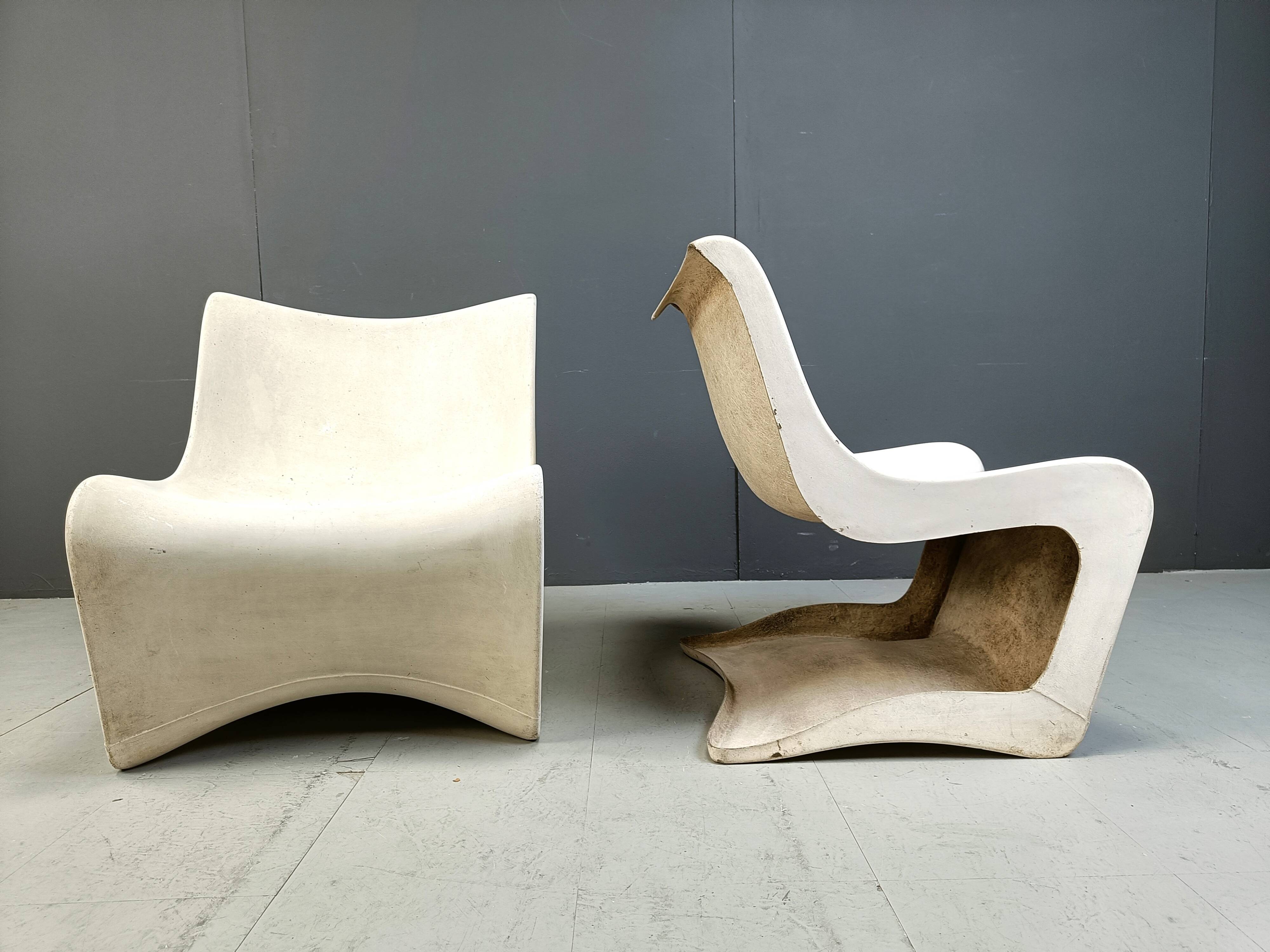 Pair of Silène lounge chairs by M. Borgnat for Clairitex, 1960s