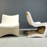 Pair of Silène lounge chairs by M. Borgnat for Clairitex, 1960s