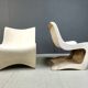 Pair of Silène lounge chairs by M. Borgnat for Clairitex, 1960s