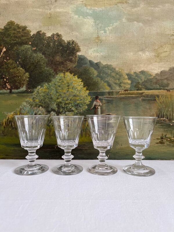 4 verres à vin en cristal ancien Caton Saint Louis Baccarat
