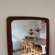 Vintage Danish teak mirror with lovely organic edges.