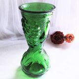 Large green glass vase from vintage Empoli Italy