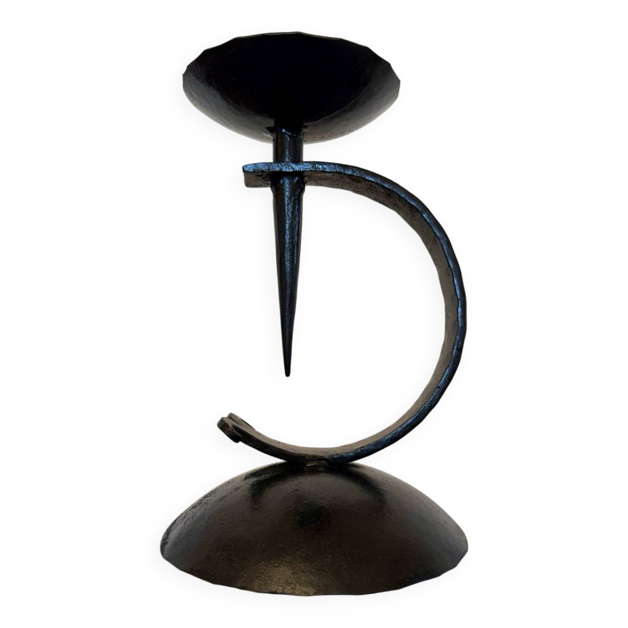Brutalist wrought iron candle holder from the 60s