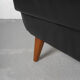 Mid Century Black Leather and Teak Scandinavian Armchair, Denmark, circa 1970