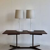 Pair of large lacquered metal lamps
