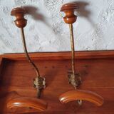 2 coat racks - wall hooks (wood and metal)