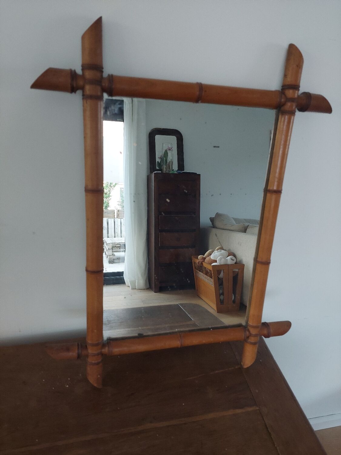 Bamboo-style mirror