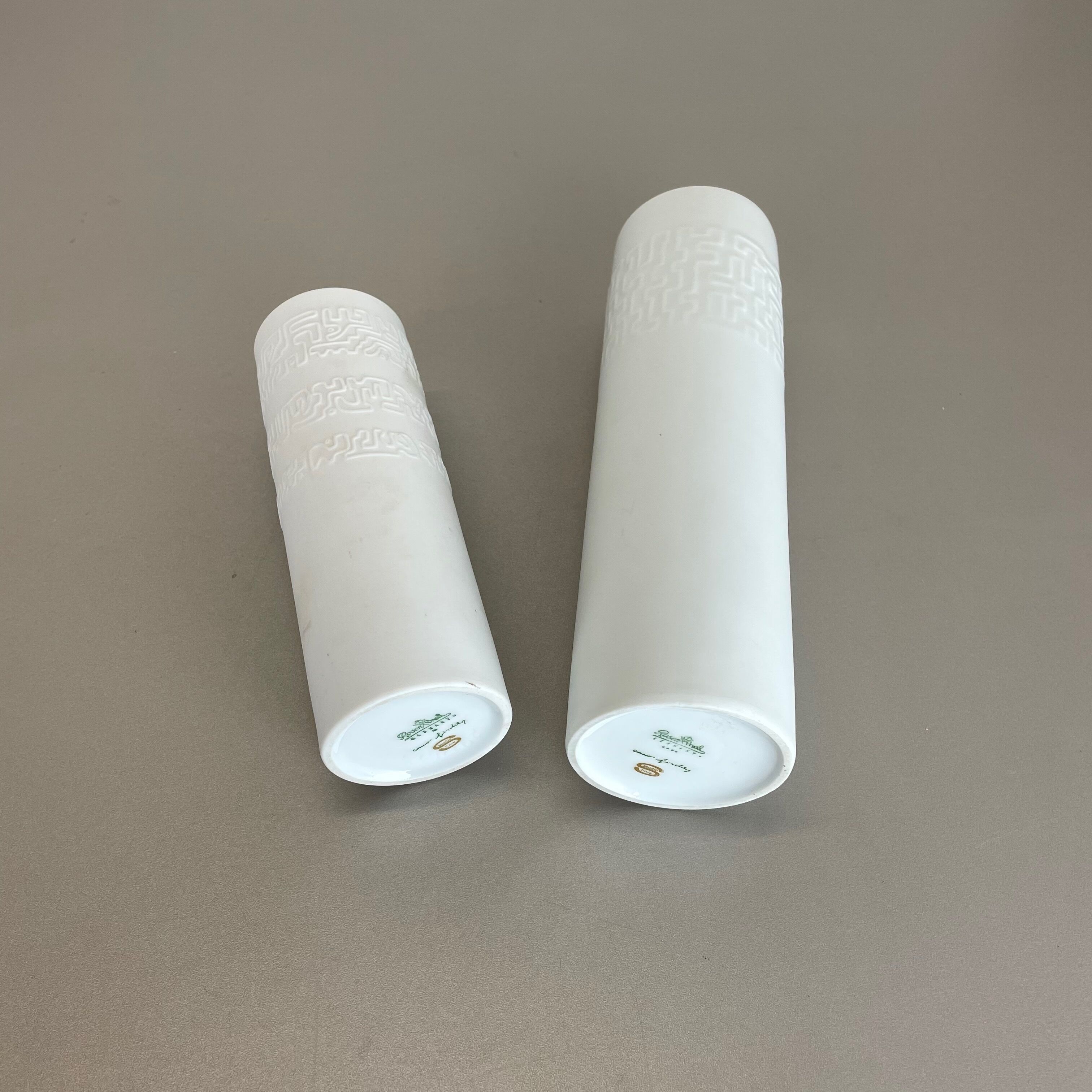 Set of 2 Abstract porcelain Vases by Cuno Fischer for Rosenthal, Germany, 1980s