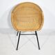 Woven rattan armchair from the 1960s