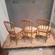 Set of 3 Napoleon III chairs in gilded wood