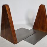 Pair of greenhouse books in wood and metal art deco, 21 cm