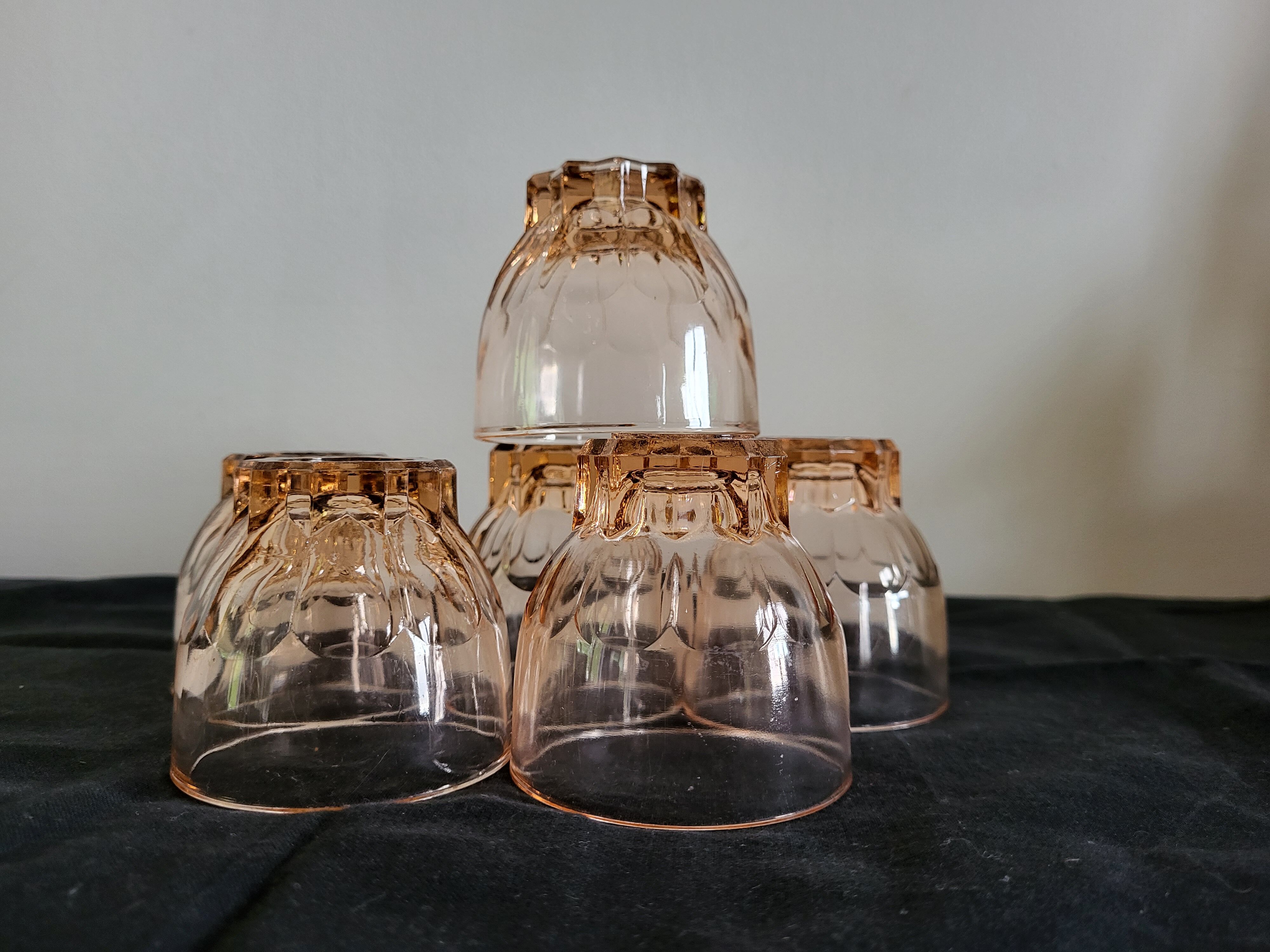 Art Deco Pink Glass Coffee Set