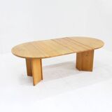 Table à manger ronde extensible vintage danoise en bois massif