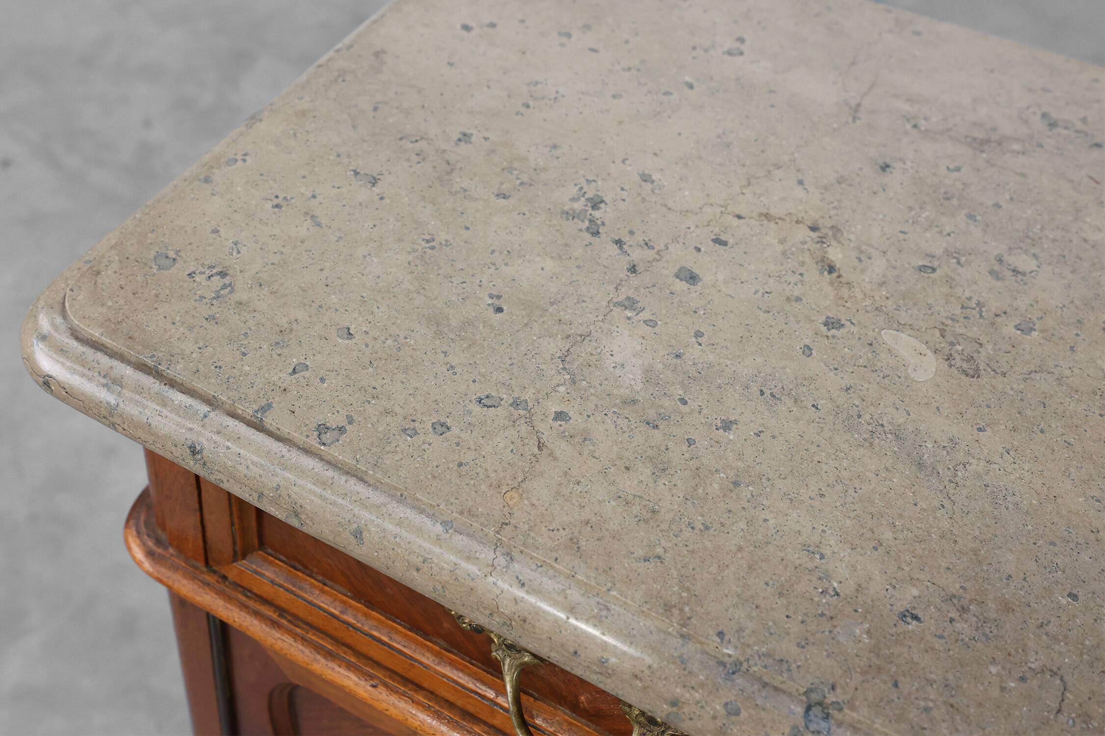 Pair Louis XV‑Style Nightstands with Marble Tops, France ca. 1900