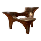 Vintage German brutalist metal candlestick by Harjes