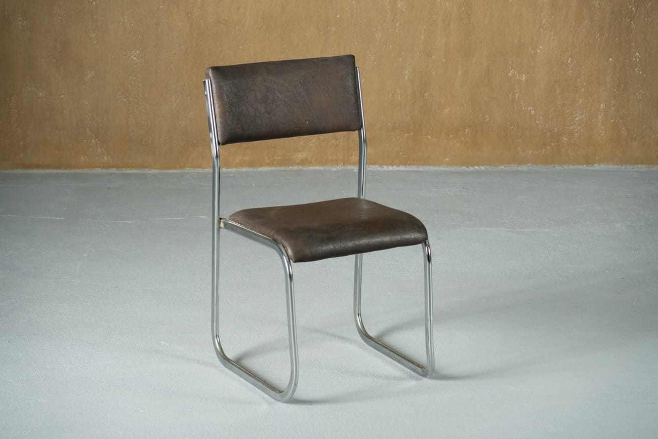 Mid-century Gastone Rinaldi metal chair, Italy 1970s