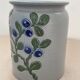 Vintage stoneware pot from Betschdorf signed TA Gilbert with olive decoration.