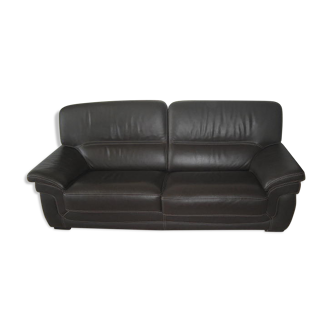 3-seater brown buffalo leather sofa - Authentica