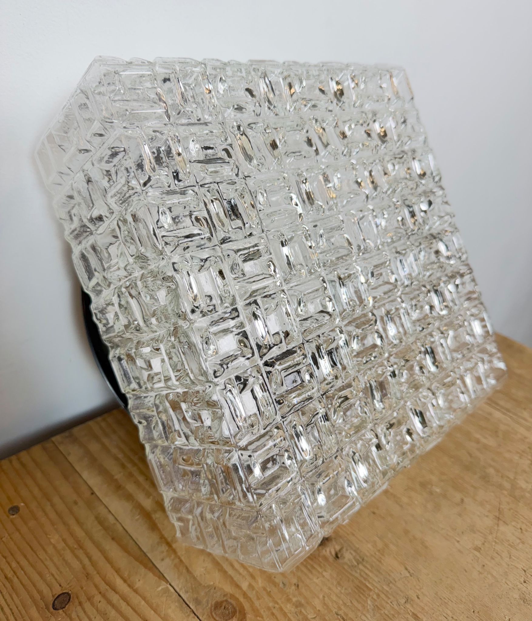 Vintage Glass Wall Or Ceiling Light, 1970s