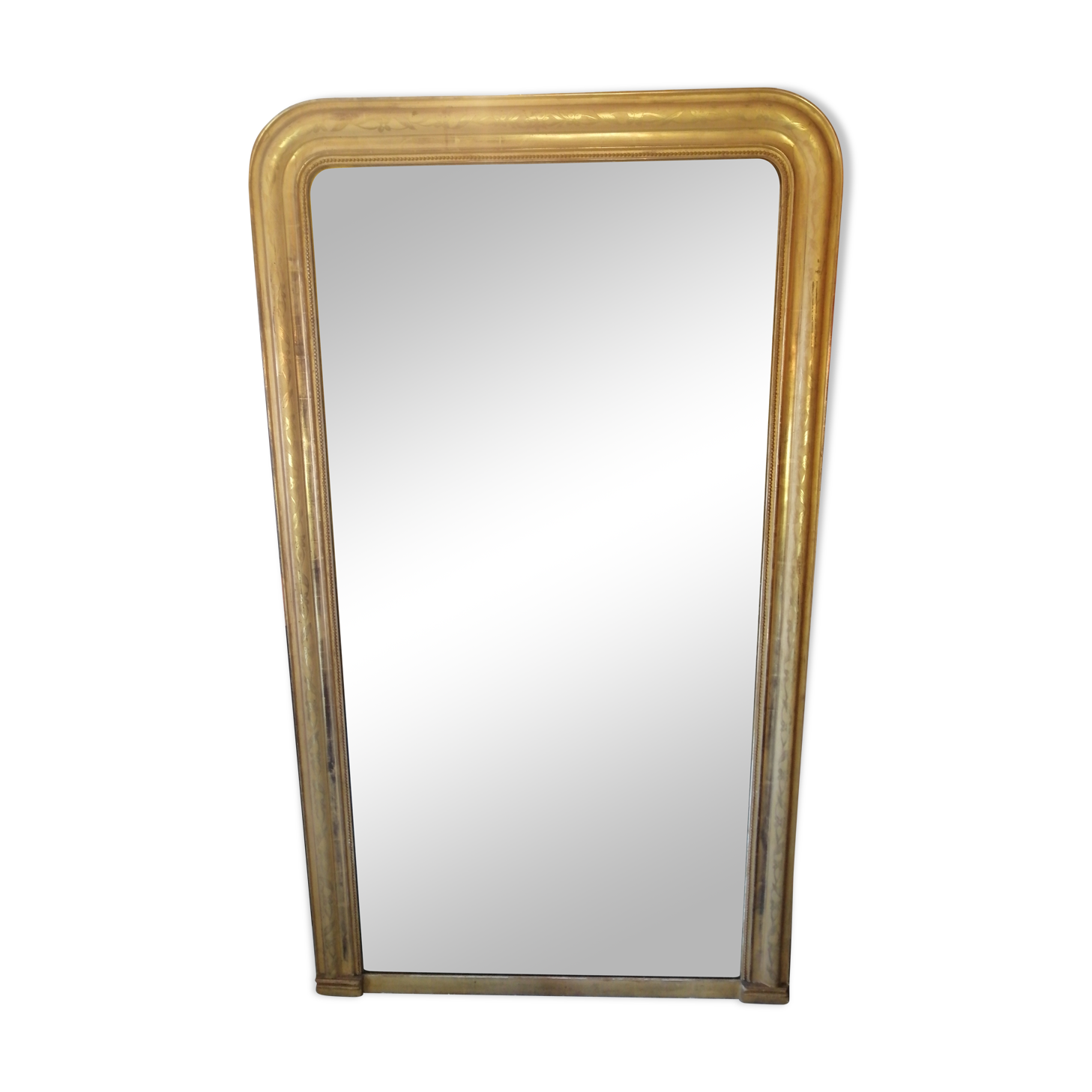 Golden wood mirror - 190x109cm