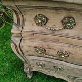 Antique Louis XVI style chest of drawers with wooden top