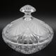 Sucrier cristal strié poli decor feuilles vintage
