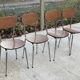 4 brown formica kitchen chairs with wood effect