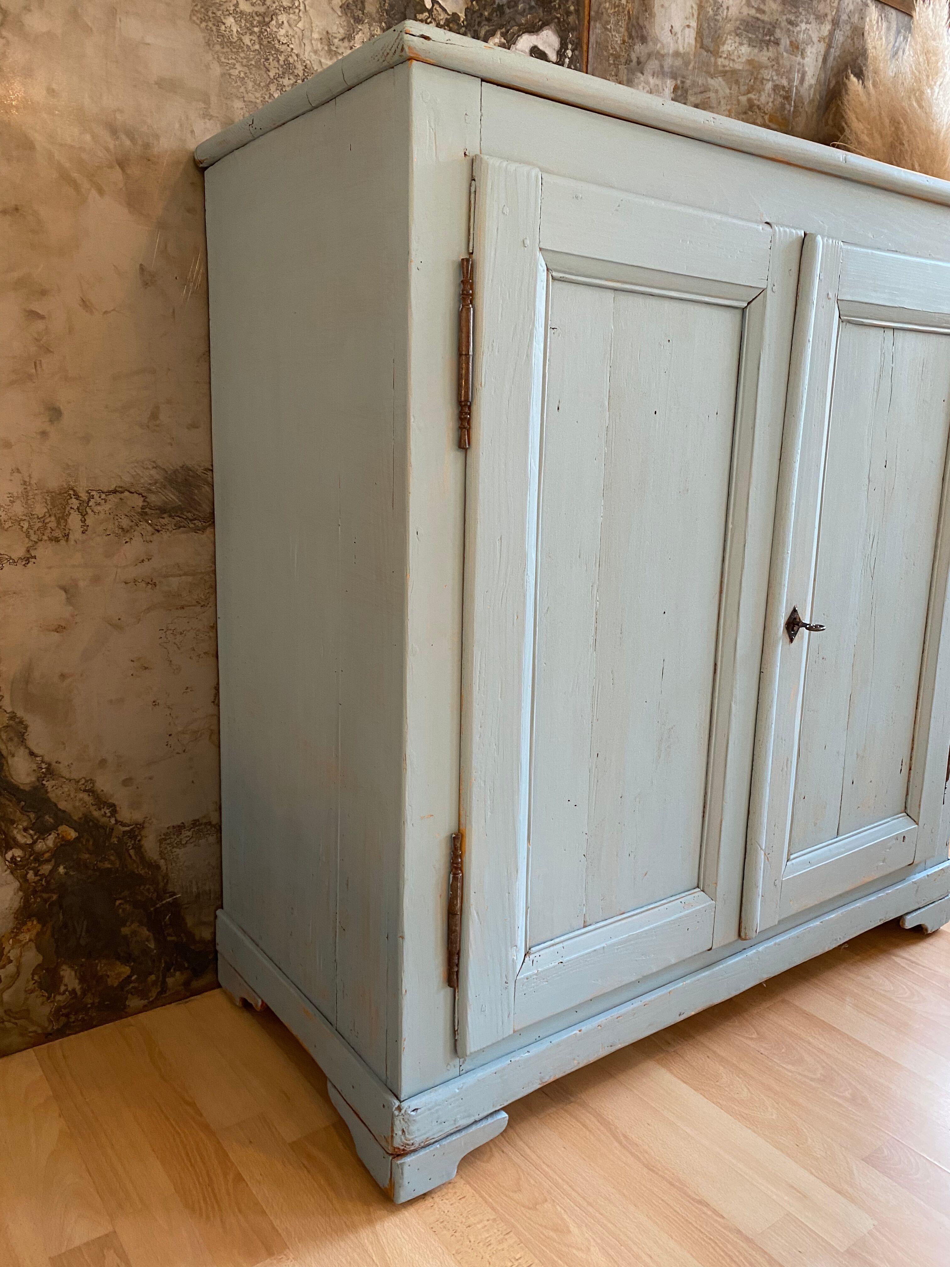 Antique buffet in its pretty bluish patina