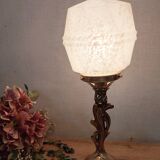 Lampe Art Déco en verre de Clichy