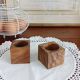 Set of 2 olive wood egg cups