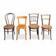 Ensemble de 4 chaises de bistrot 1900 dépareillées