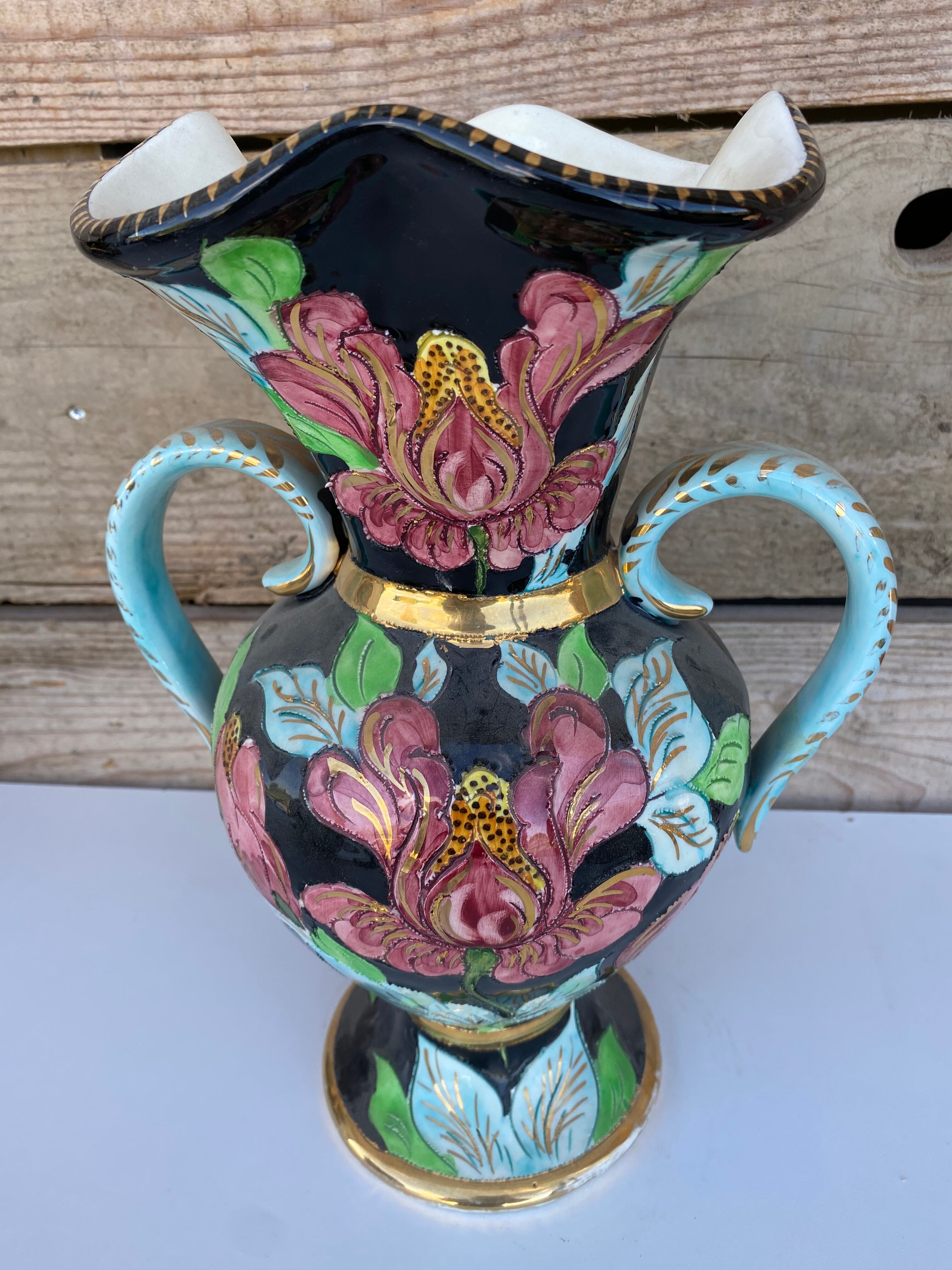 Large vintage ceramic vase 1960 Vallauris