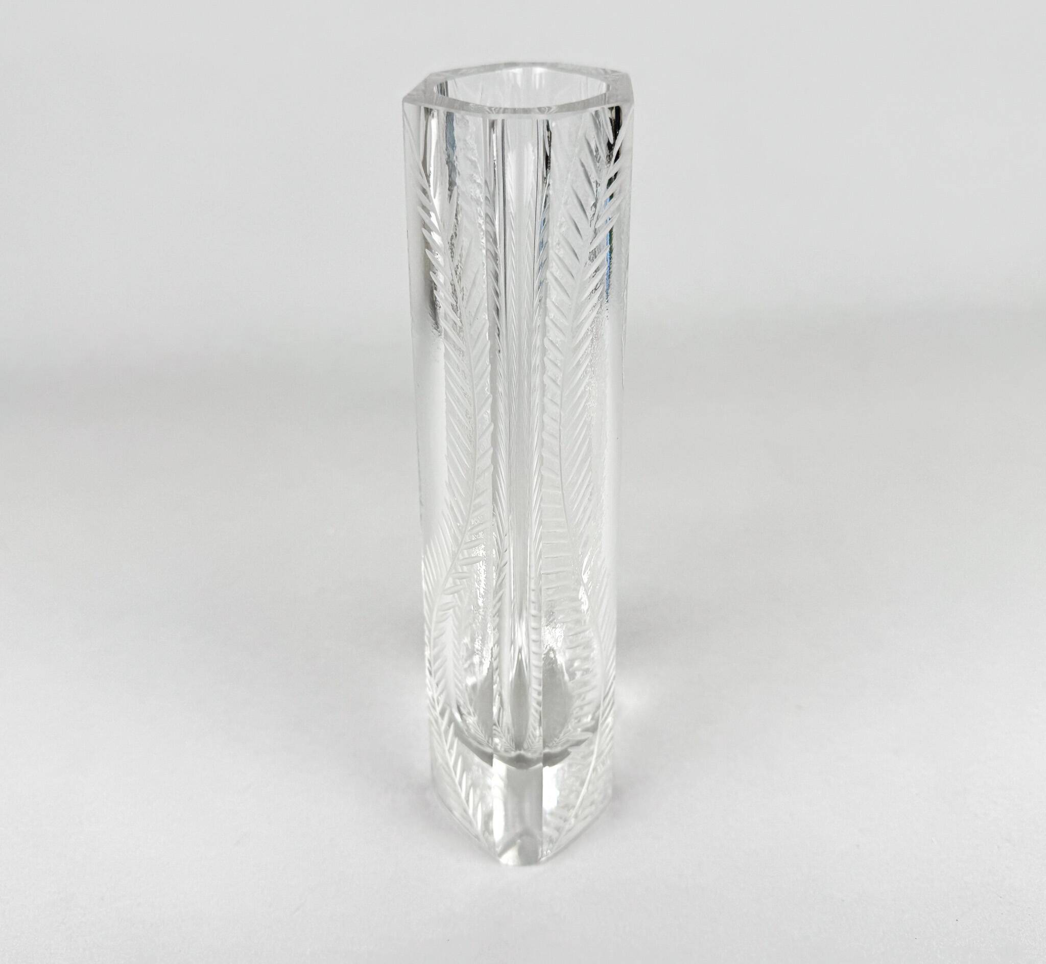 Art Deco Facet Cut Glass Vase