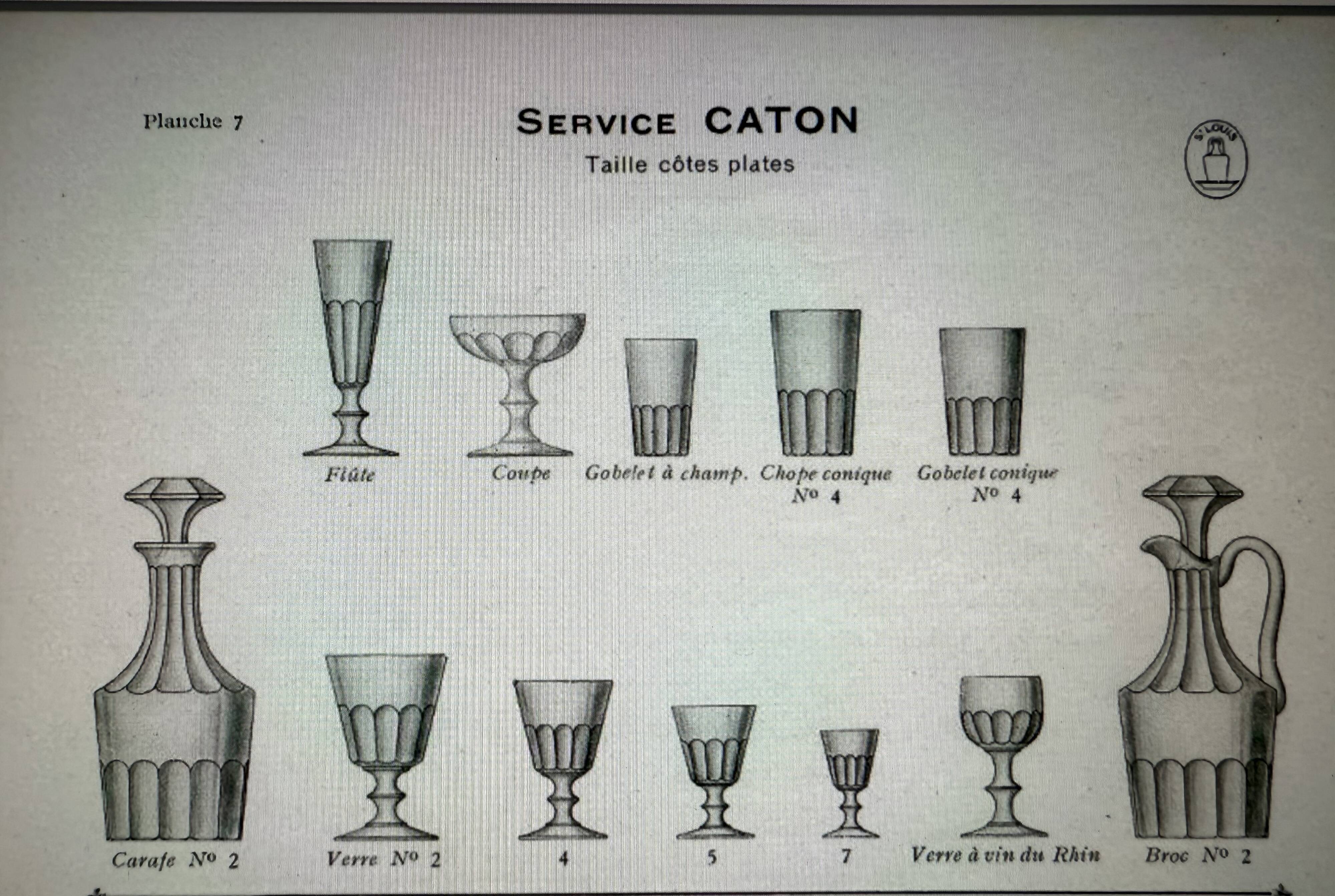 6 Champagne Flutes – 19th Century Cut Crystal – Baccarat/St.Louis