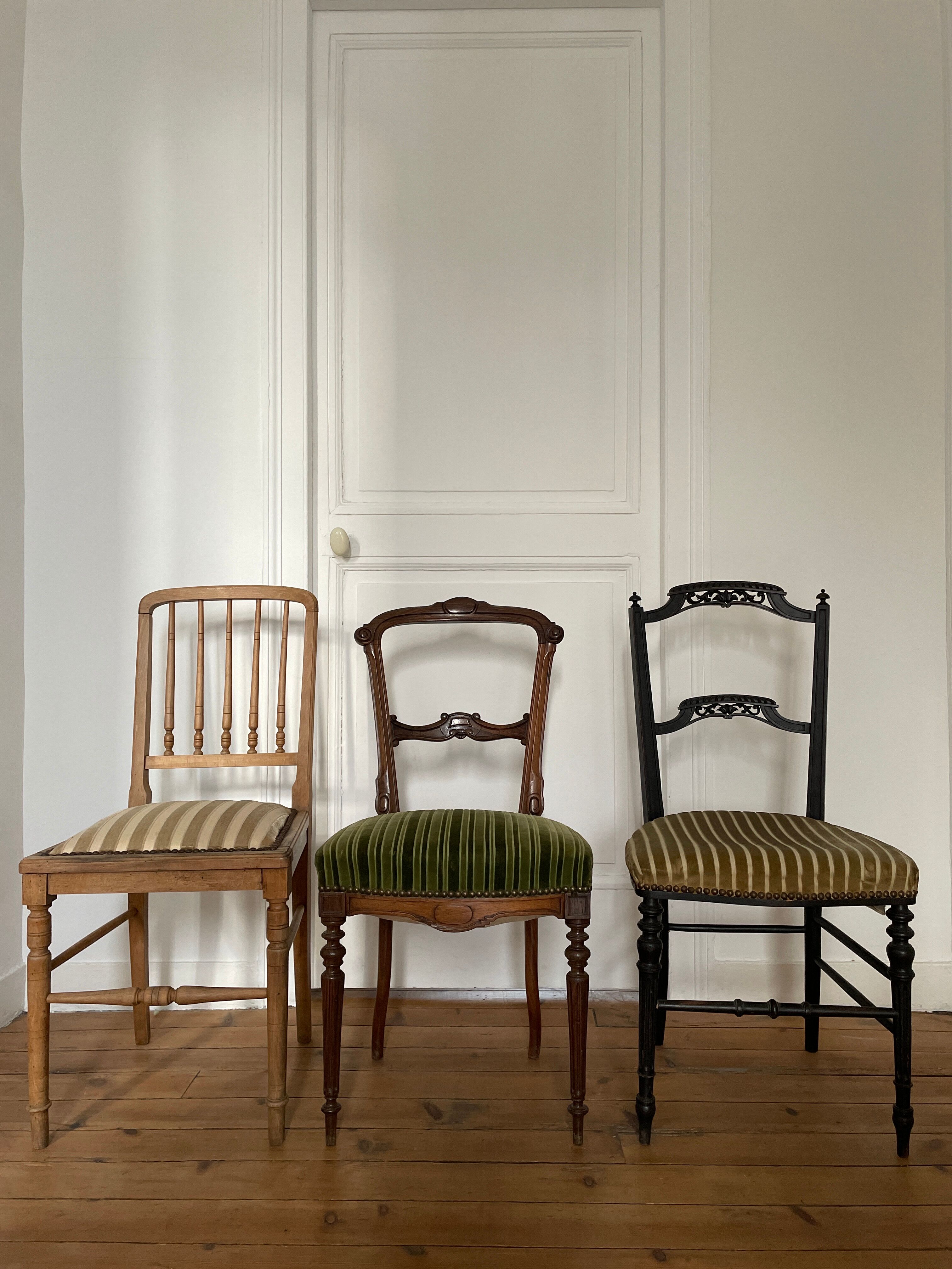 Series of 3 antique chairs Napoleon III