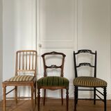 Série de 3 chaises anciennes Napoléon III