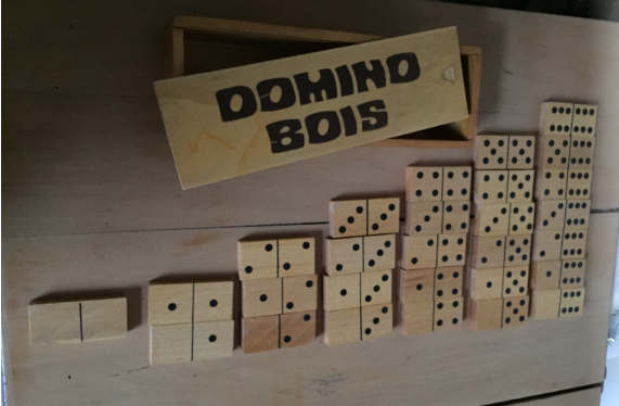 Old wooden dominoes game